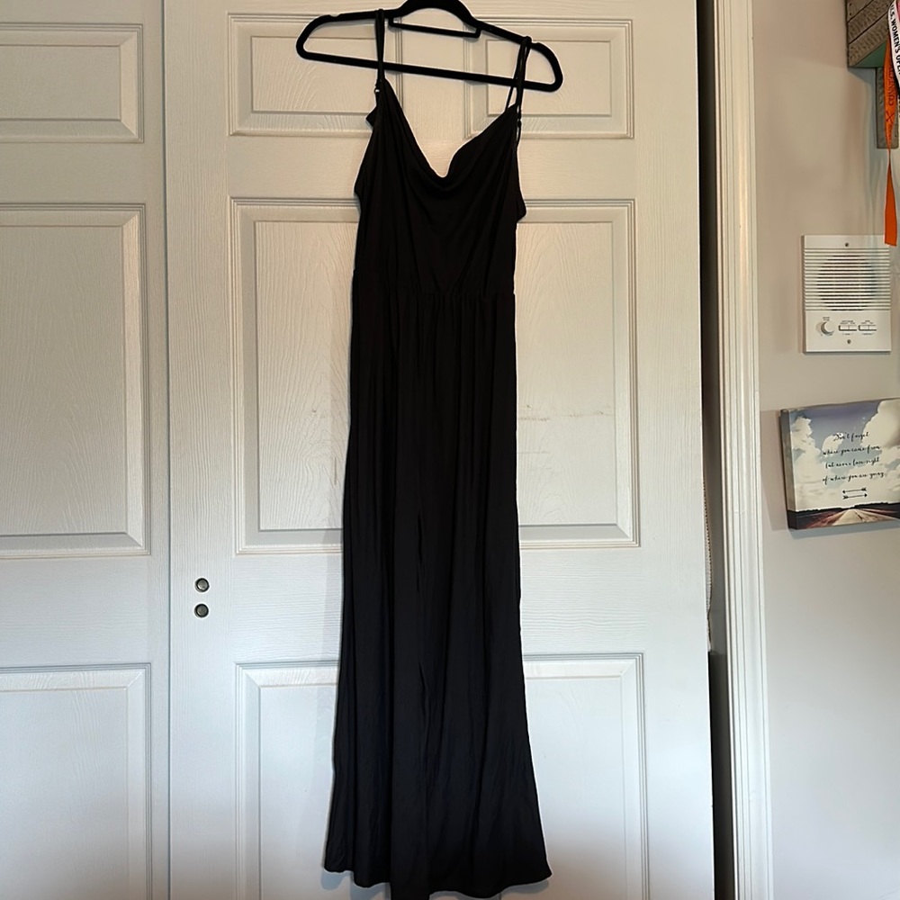 Casual black Crowell neck jumpsuit
